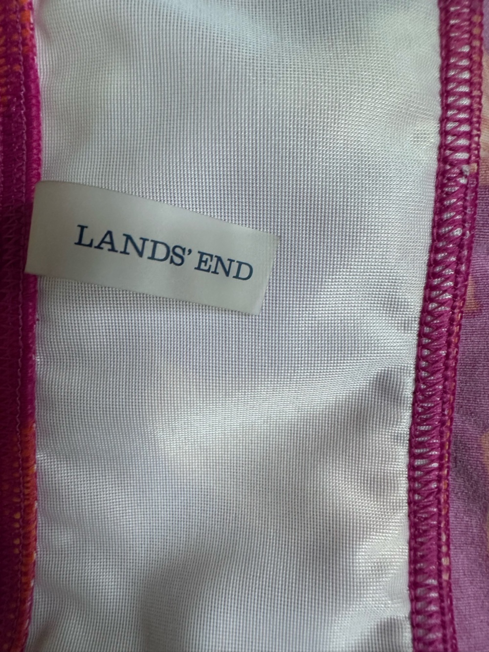 Lands' End Pink and Orange Floral One-Piece Swim Top - Picture 5 of 5